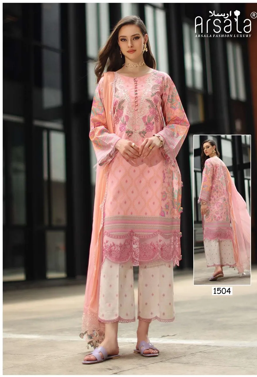 Arsala Fashion Amira Heavy Cotton Luxury Catalog  Vol 15 Lawn Cotton Digital Print Salwar Suit — Wholesale Dress Material, Vardan Ethnic wholesale from Surat — view 5