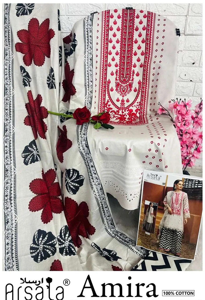 Arsala Fashion Amira Heavy Cotton Luxury Catalog  Vol 15 Lawn Cotton Digital Print Salwar Suit — Wholesale Dress Material, Vardan Ethnic wholesale from Surat — view 7
