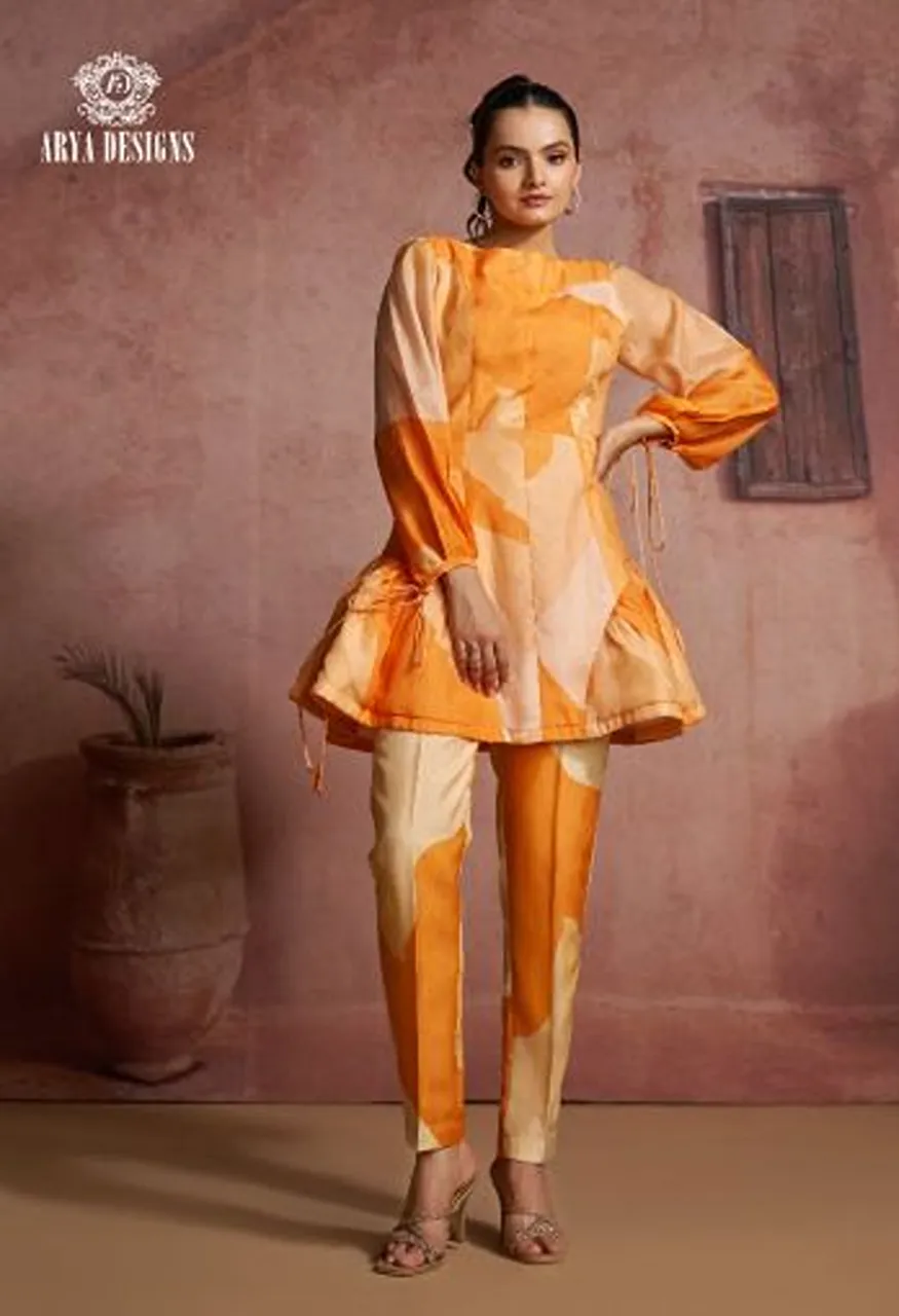 Arya Enigma Vol 4 Muslin Silk Printed Indo Western Collection — Indo Western, Arya wholesale from Surat — Photo 3