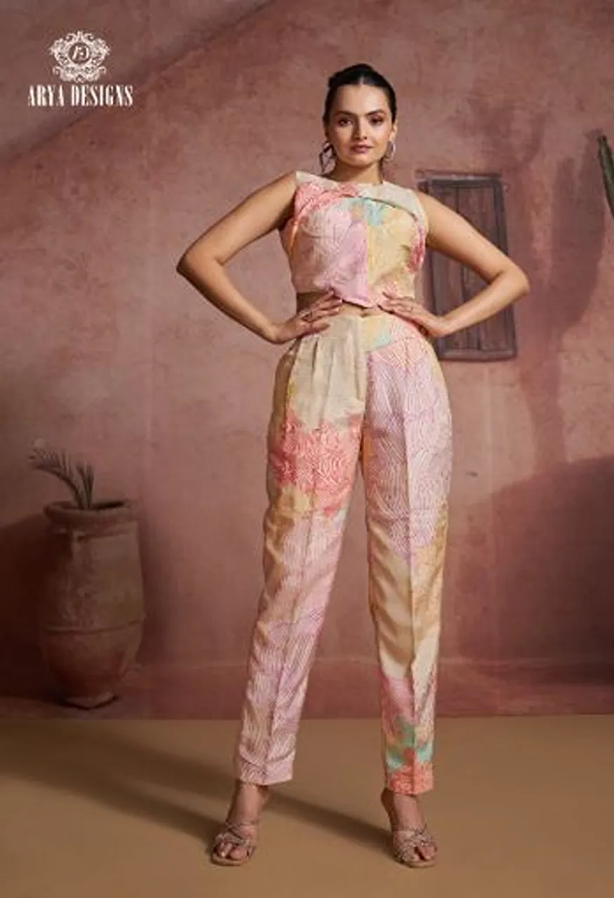 Arya Enigma Vol 4 Muslin Silk Printed Indo Western Collection — Indo Western, Arya wholesale from Surat — Photo 4