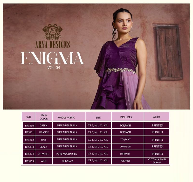 Arya Enigma Vol 4 Muslin Silk Printed Indo Western Collection — Indo Western, Arya wholesale from Surat — Photo 8