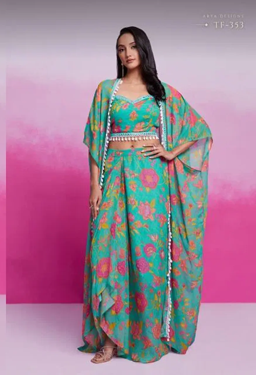 Arya Summer Collection Vol 8 Organza Printed Indo Western Party Wear Collection — Indo Western, Arya wholesale from Surat — Photo 6