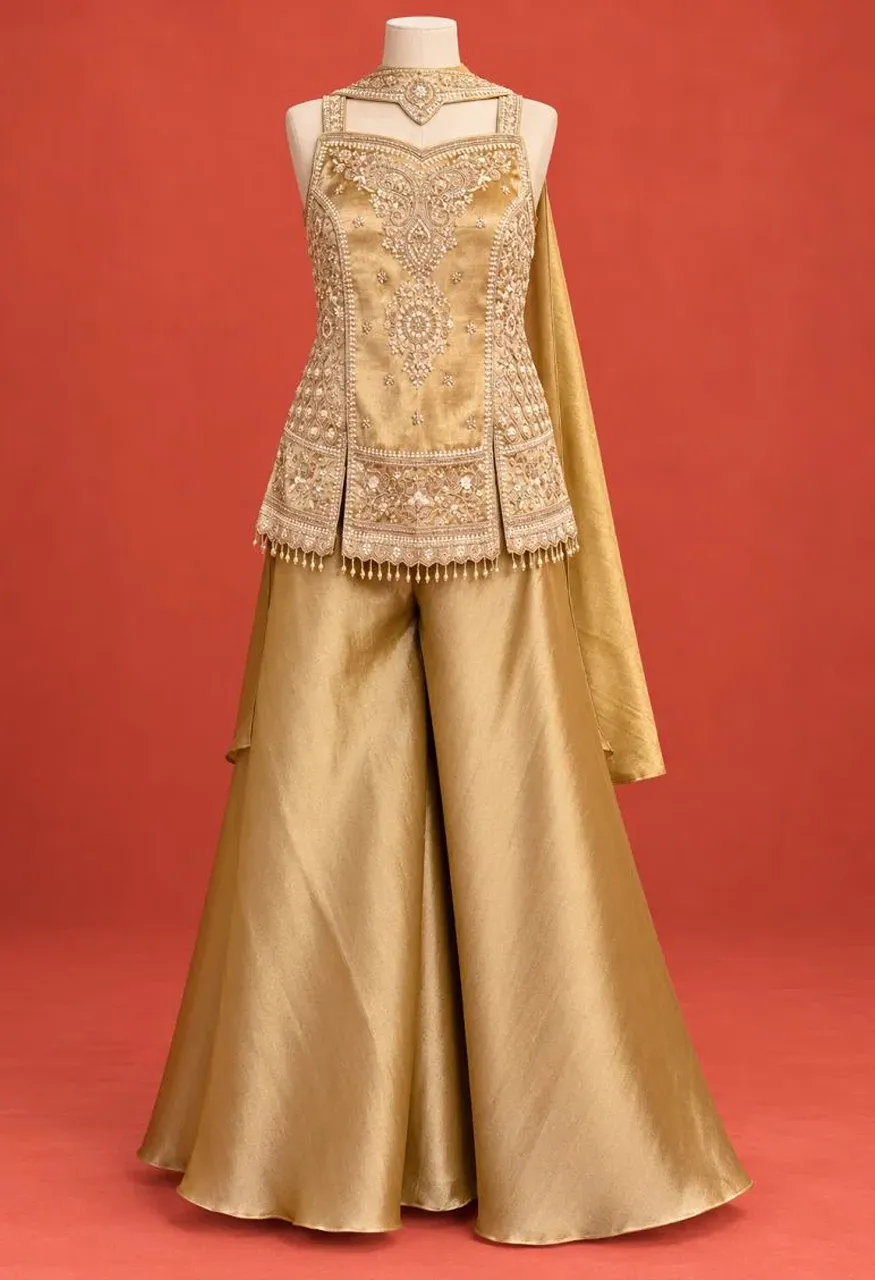 Aurraa Kanjivaram Premium Silk Beads Work Indo Western Collection — Wholesale Salwar Suits, Vardan Ethnic wholesale from Surat — view 7