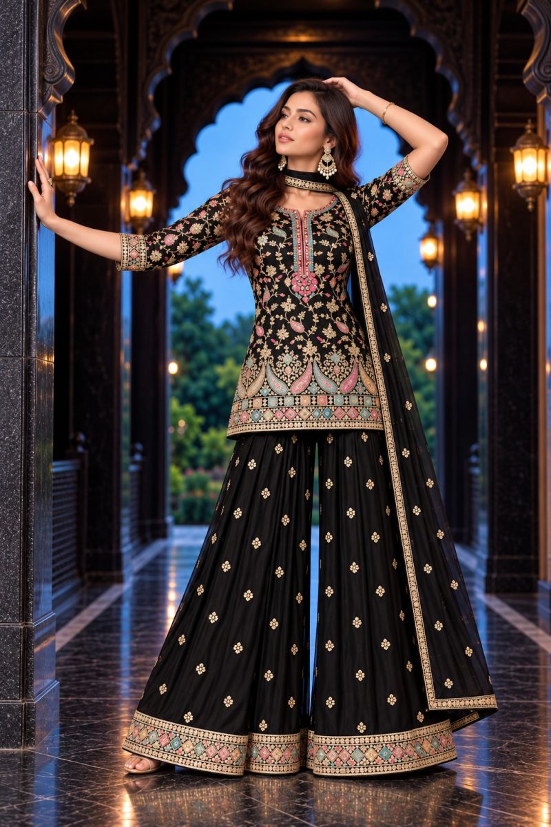 Aurraa Sundari Chinon Silk Embroidered Designer Salwar Kameez Collection — Wholesale Salwar Suits, Vardan Ethnic wholesale from Surat — Photo 4