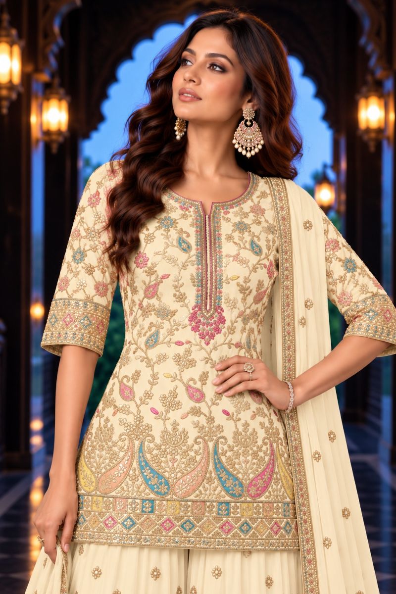Aurraa Sundari Chinon Silk Embroidered Designer Salwar Kameez Collection — Wholesale Salwar Suits, Vardan Ethnic wholesale from Surat — Photo 6