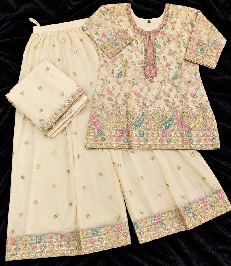 Aurraa Sundari Chinon Silk Embroidered Designer Salwar Kameez Collection — Wholesale Salwar Suits, Vardan Ethnic wholesale from Surat — Photo 7