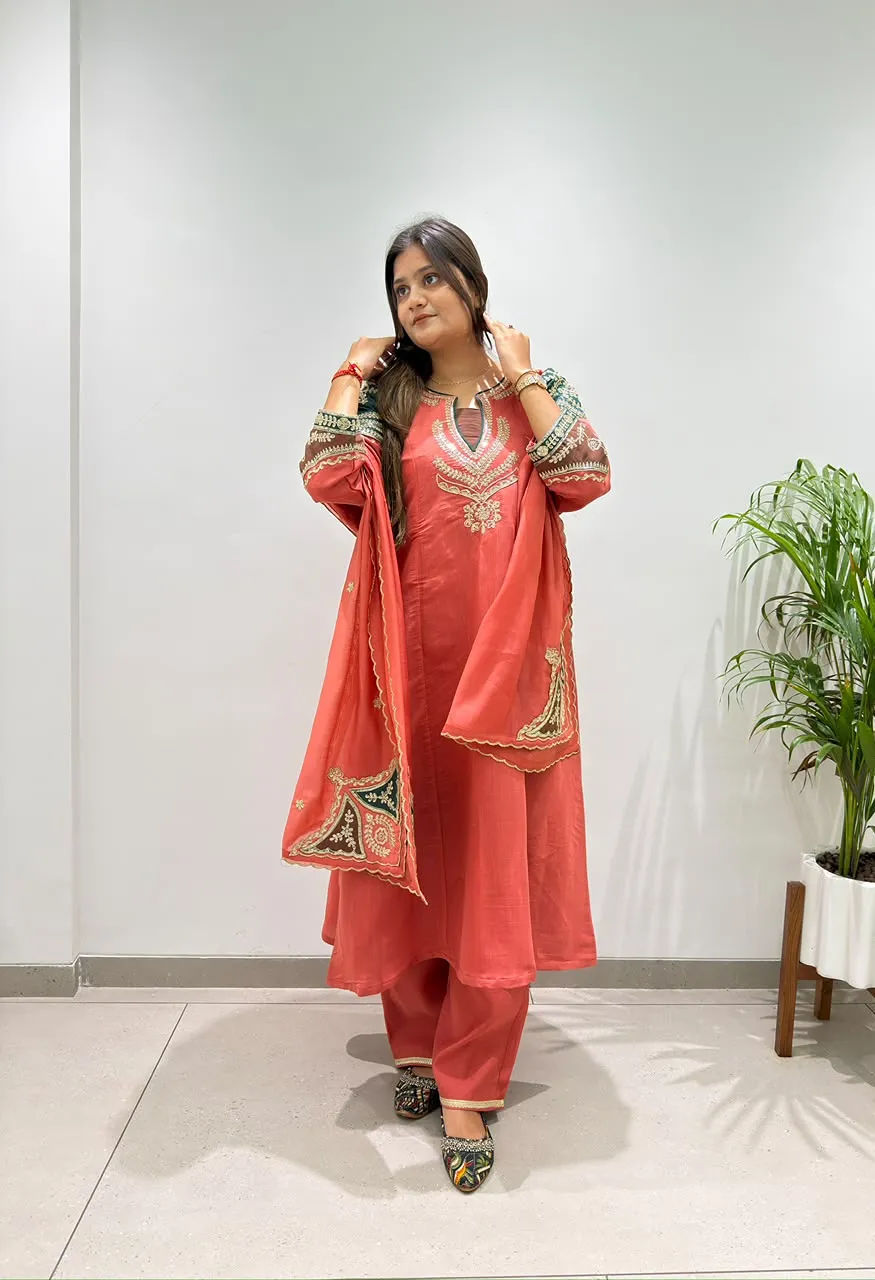 BE-509 Designer Cording Sequin Embroidered 3-Piece Set — Wholesale Kurtis, Vardan Ethnic wholesale from Surat — Photo 5