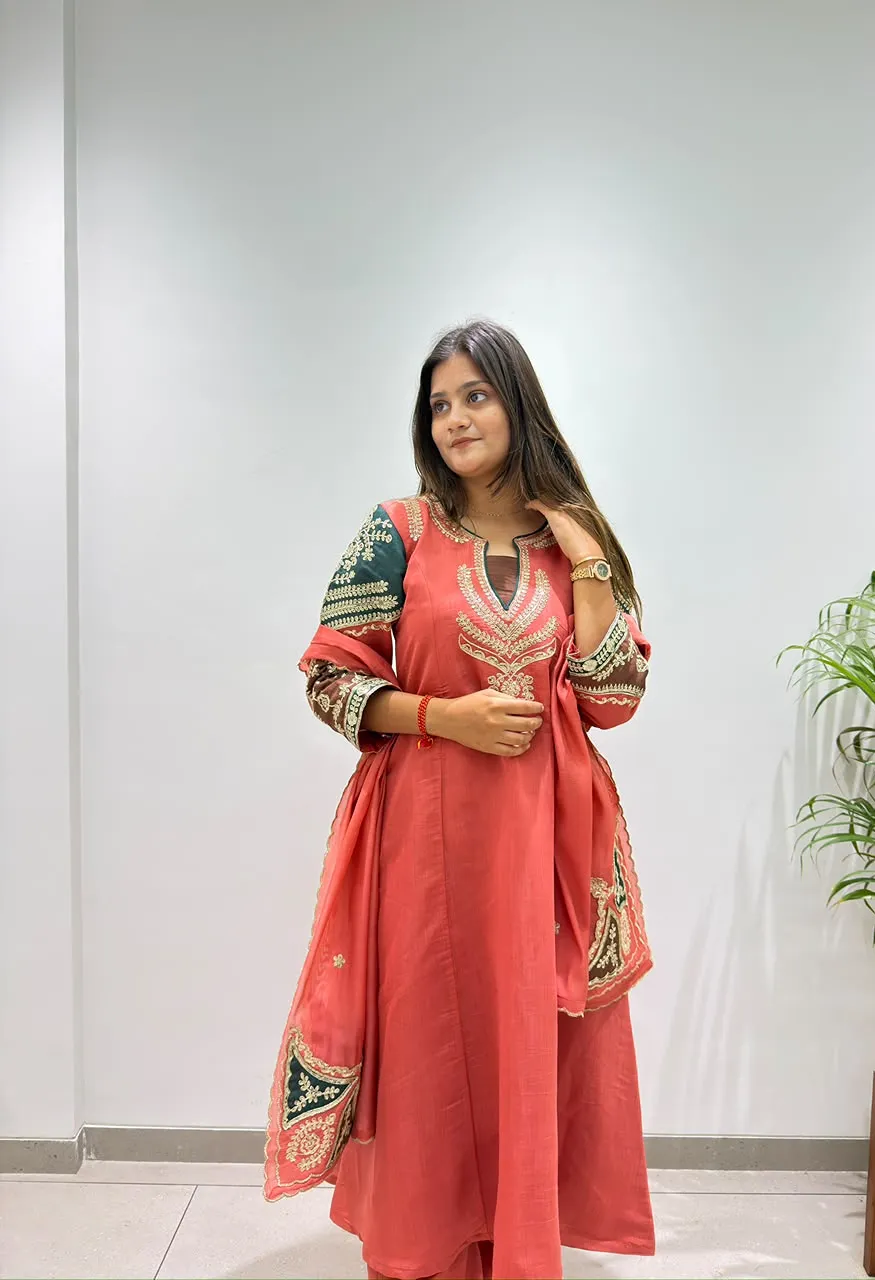 BE-509 Designer Cording Sequin Embroidered 3-Piece Set — Wholesale Kurtis, Vardan Ethnic wholesale from Surat — Photo 6