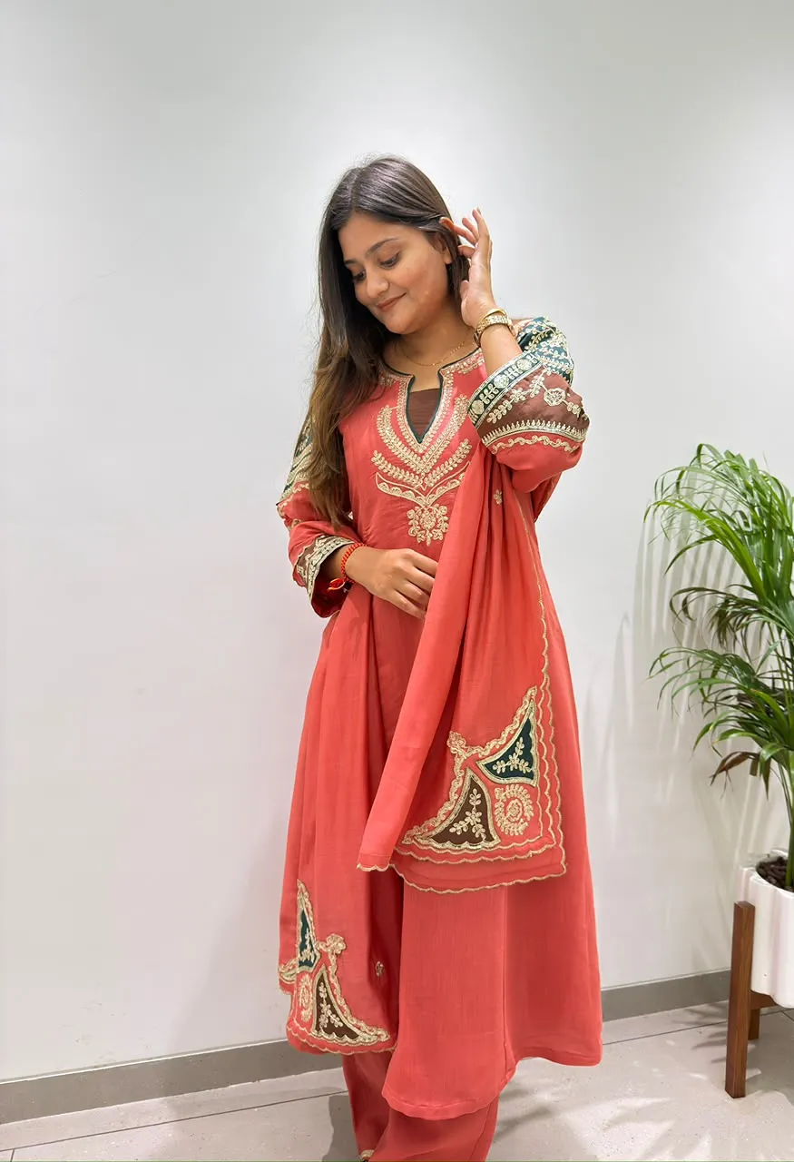 BE-509 Designer Cording Sequin Embroidered 3-Piece Set — Wholesale Kurtis, Vardan Ethnic wholesale from Surat — Photo 7