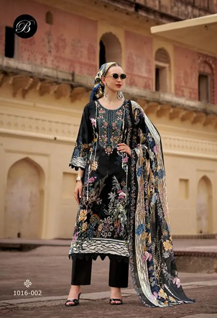 Belliza Guzarish Vol 26 Pure Cotton Digital Printed Embroidered Dress Material with Bottom &amp; Dupatta — Wholesale Salwar Suits, Belliza Designer wholesale from Surat — view 2
