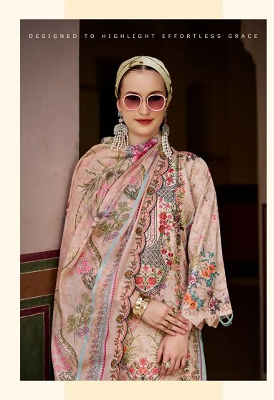 Belliza Guzarish Vol 26 Pure Cotton Digital Printed Embroidered Dress Material with Bottom & Dupatta
