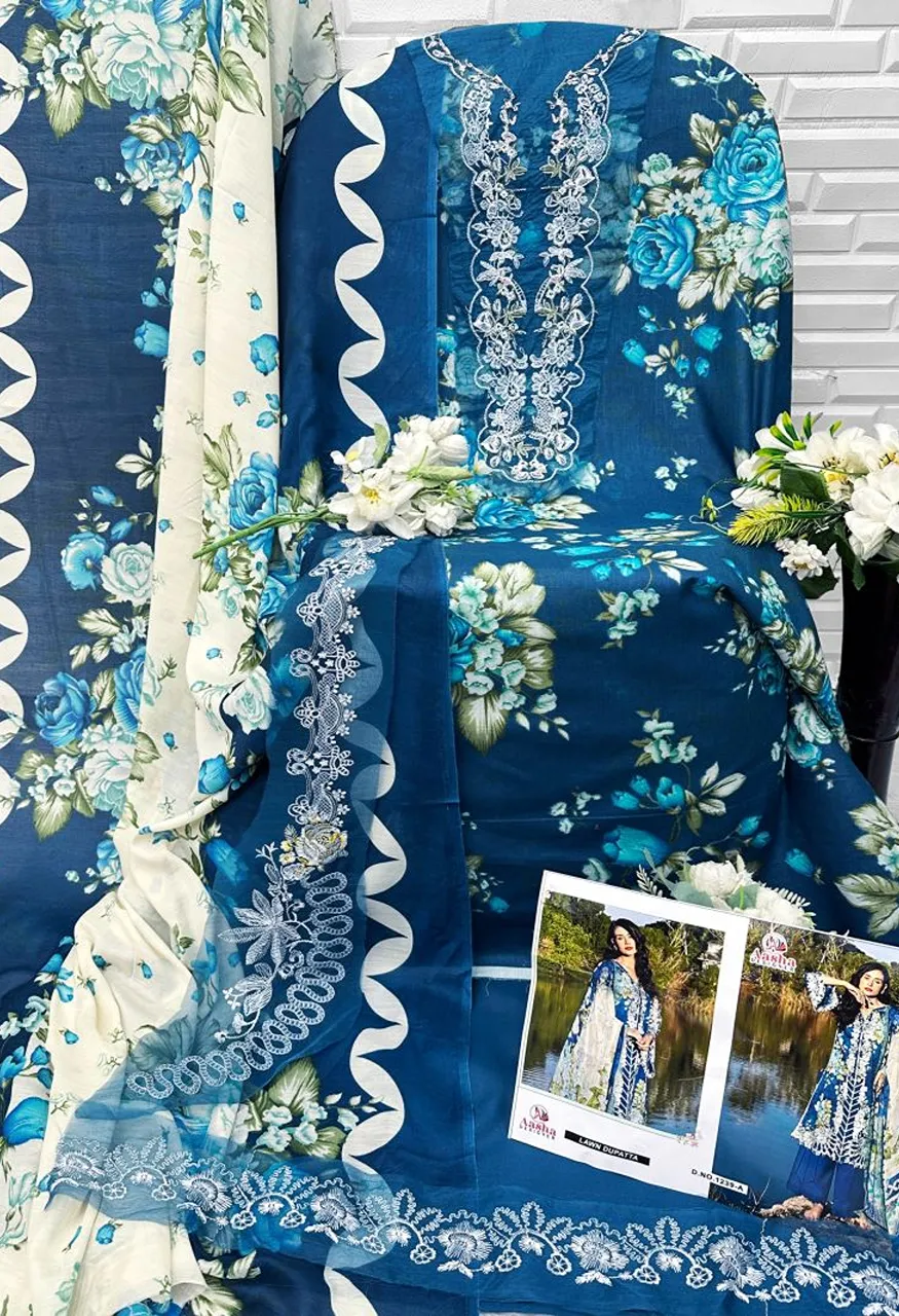 Belliza Naira Vol 158 Cotton Digital Print Embroidered Dress Material Wholesale — Wholesale Salwar Suits, Belliza Designer wholesale from Surat — view 3