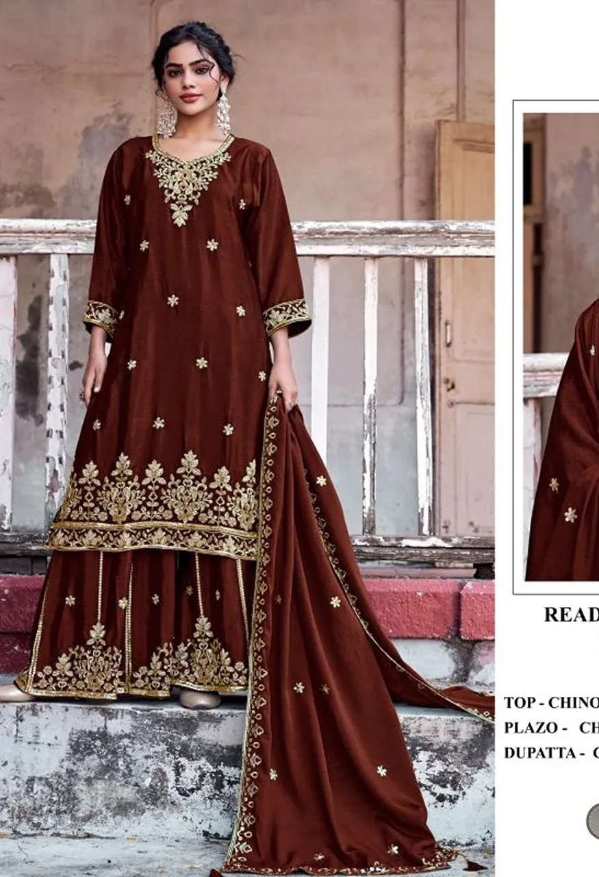 Bilqis B 279 A to D Readymade Chinon Heavy Beads Embroidered Salwar Kameez — Wholesale Salwar Suits, Bilqis wholesale from Surat — Photo 3