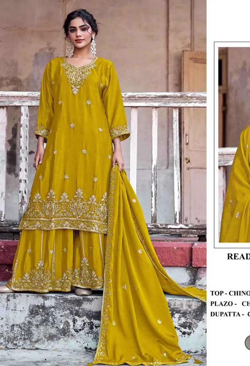 Bilqis B 279 A to D Readymade Chinon Heavy Beads Embroidered Salwar Kameez — Wholesale Salwar Suits, Bilqis wholesale from Surat — Photo 2