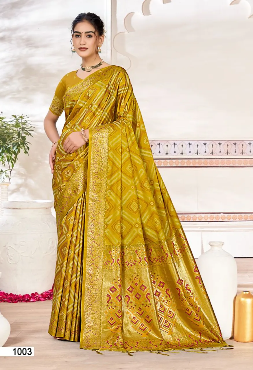 Bunawat Bandhani Silk 2 Soft Silk Zari Weaving Saree Collection Wholesale Sarees — Wholesale Sarees, Bunawat wholesale from Surat — Photo 2