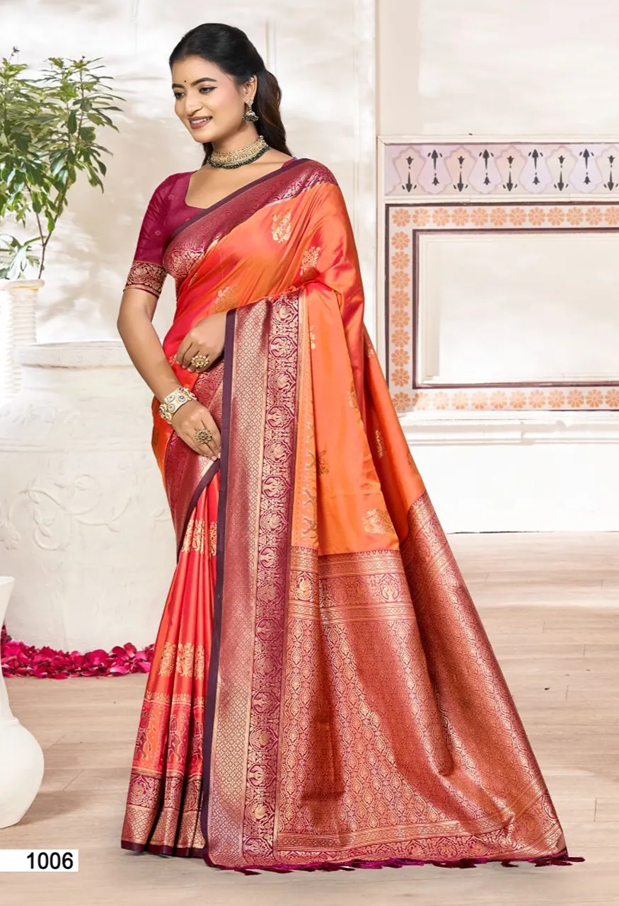Bunawat Kavya Silk Soft Silk Woven Work Festival Saree Wholesale — Wholesale Sarees, Bunawat wholesale from Surat — view 4