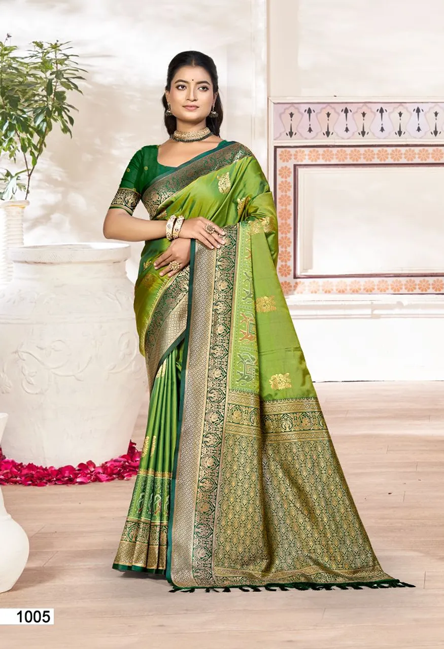 Bunawat Kavya Silk Soft Silk Woven Work Festival Saree Wholesale — Wholesale Sarees, Bunawat wholesale from Surat — view 6