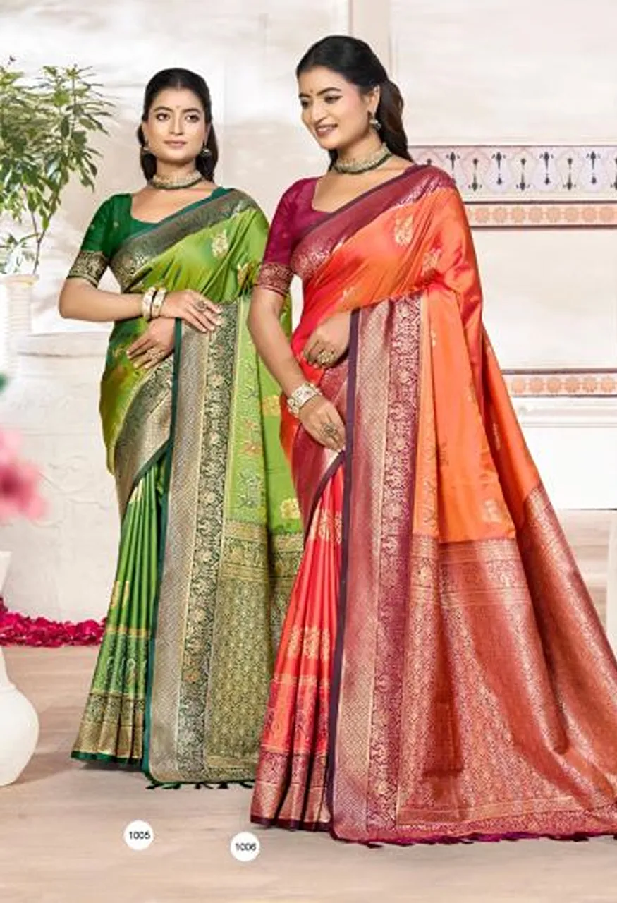 Bunawat Kavya Silk Soft Silk Woven Work Festival Saree Wholesale