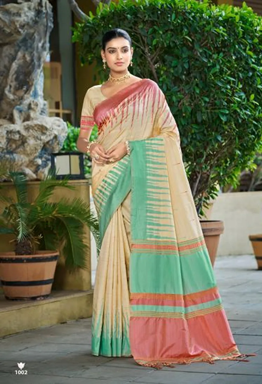 Bunawat Lavina Silk 4 Slub Silk Sangam Print Saree Collection — Wholesale Sarees, Bunawat wholesale from Surat — Photo 2