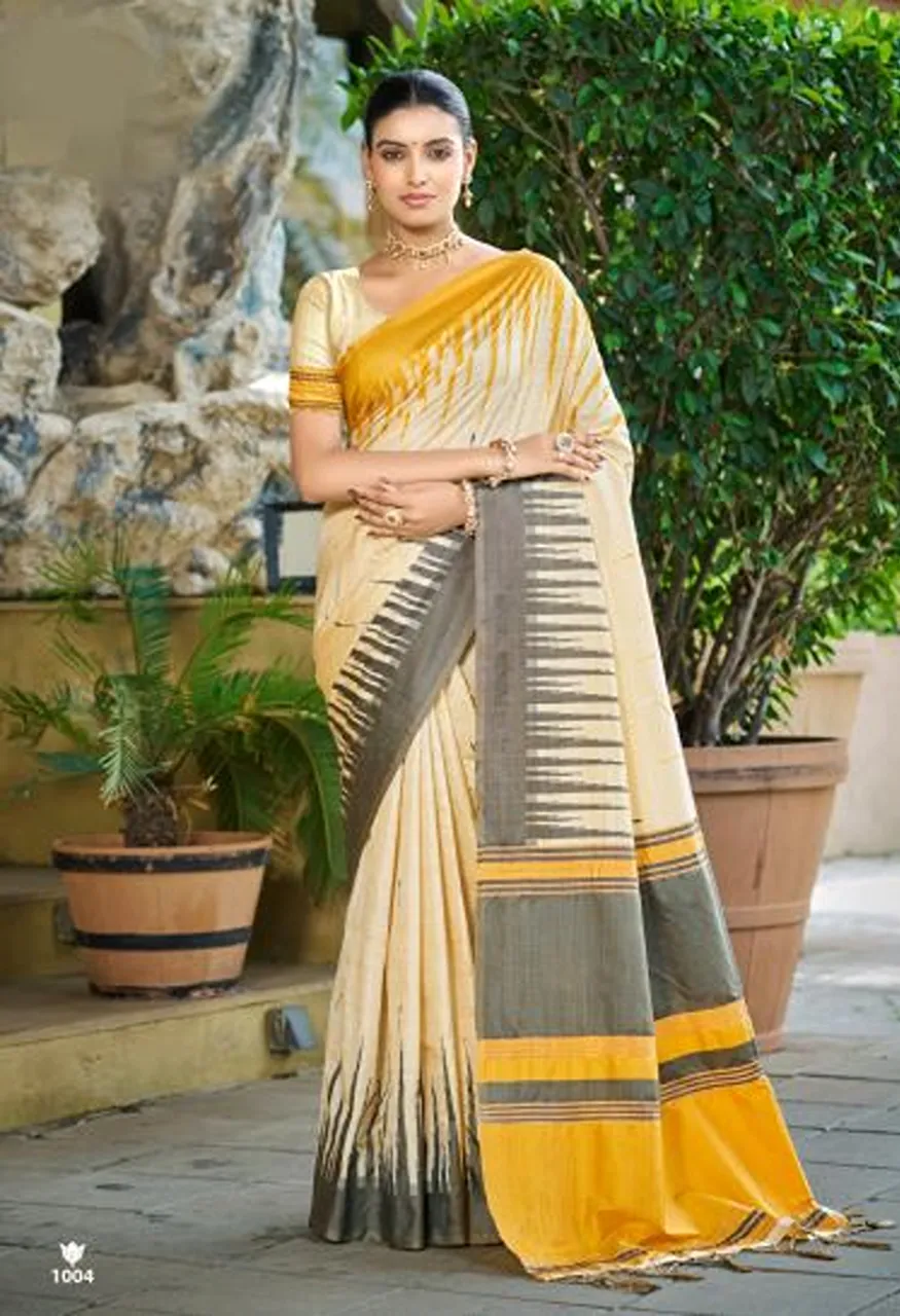 Bunawat Lavina Silk 4 Slub Silk Sangam Print Saree Collection — Wholesale Sarees, Bunawat wholesale from Surat — Photo 5