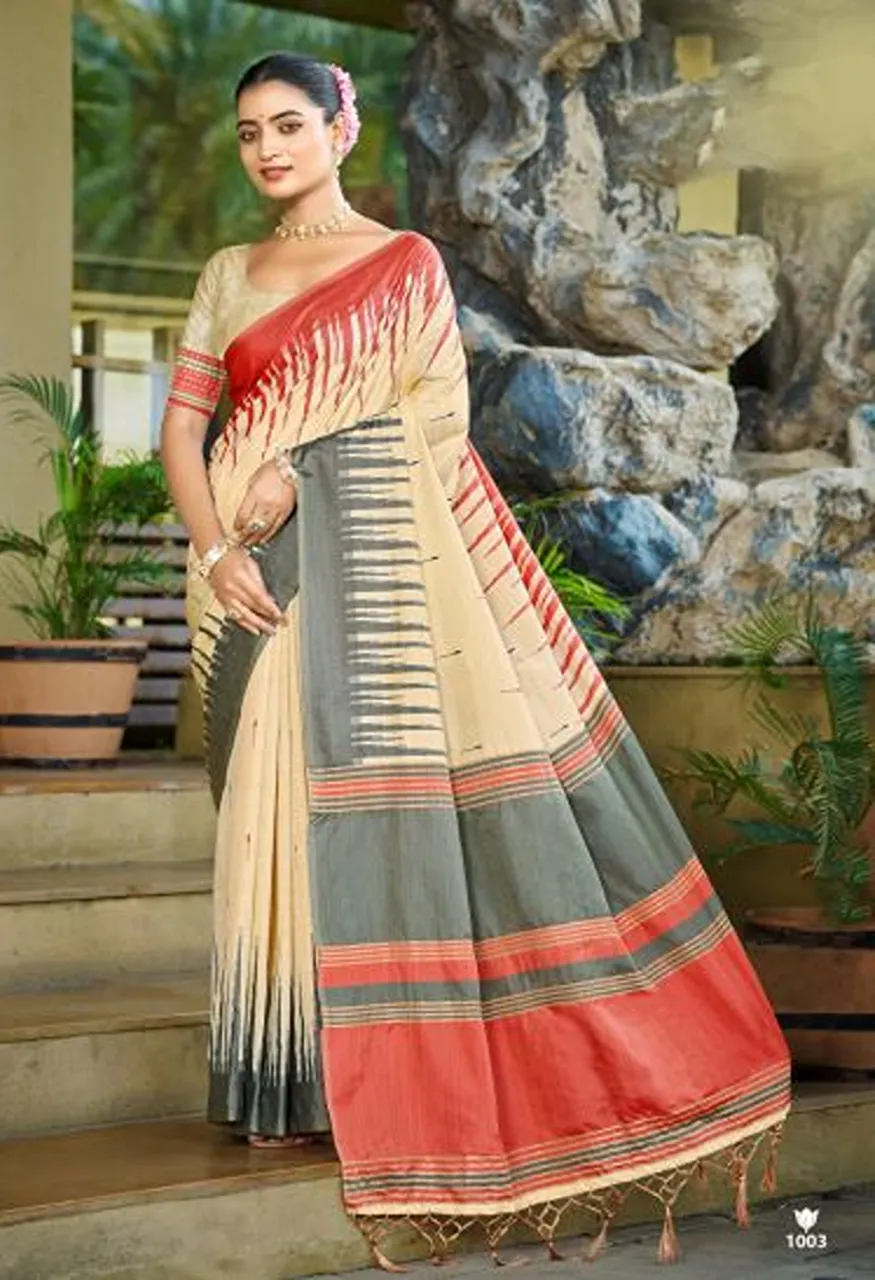 Bunawat Lavina Silk 4 Slub Silk Sangam Print Saree Collection — Wholesale Sarees, Bunawat wholesale from Surat — Photo 4
