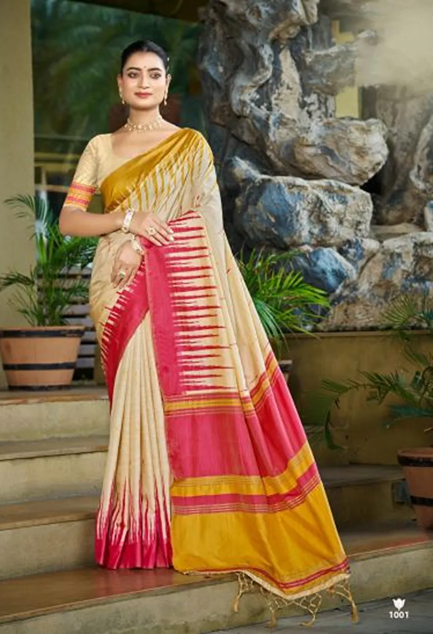Bunawat Lavina Silk 4 Slub Silk Sangam Print Saree Collection — Wholesale Sarees, Bunawat wholesale from Surat — Photo 3