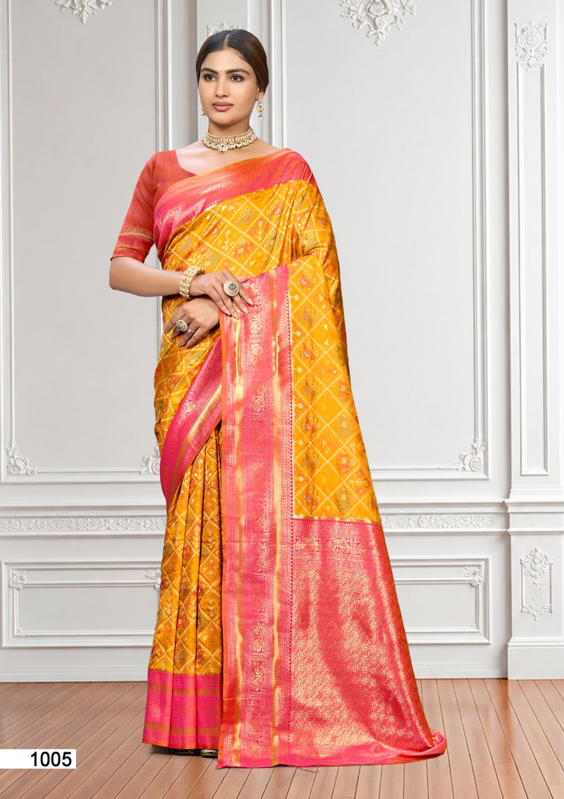 Bunawat Prerana Silk 06 Soft Silk Sangam Printed Saree with Zari Weaving — Wholesale Sarees, Bunawat wholesale from Surat — Photo 2