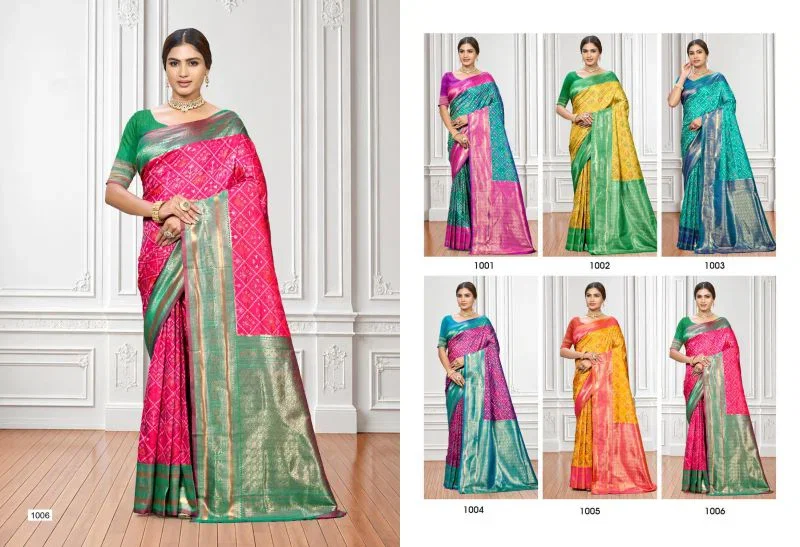 Bunawat Prerana Silk 06 Soft Silk Sangam Printed Saree with Zari Weaving — Wholesale Sarees, Bunawat wholesale from Surat — Photo 7