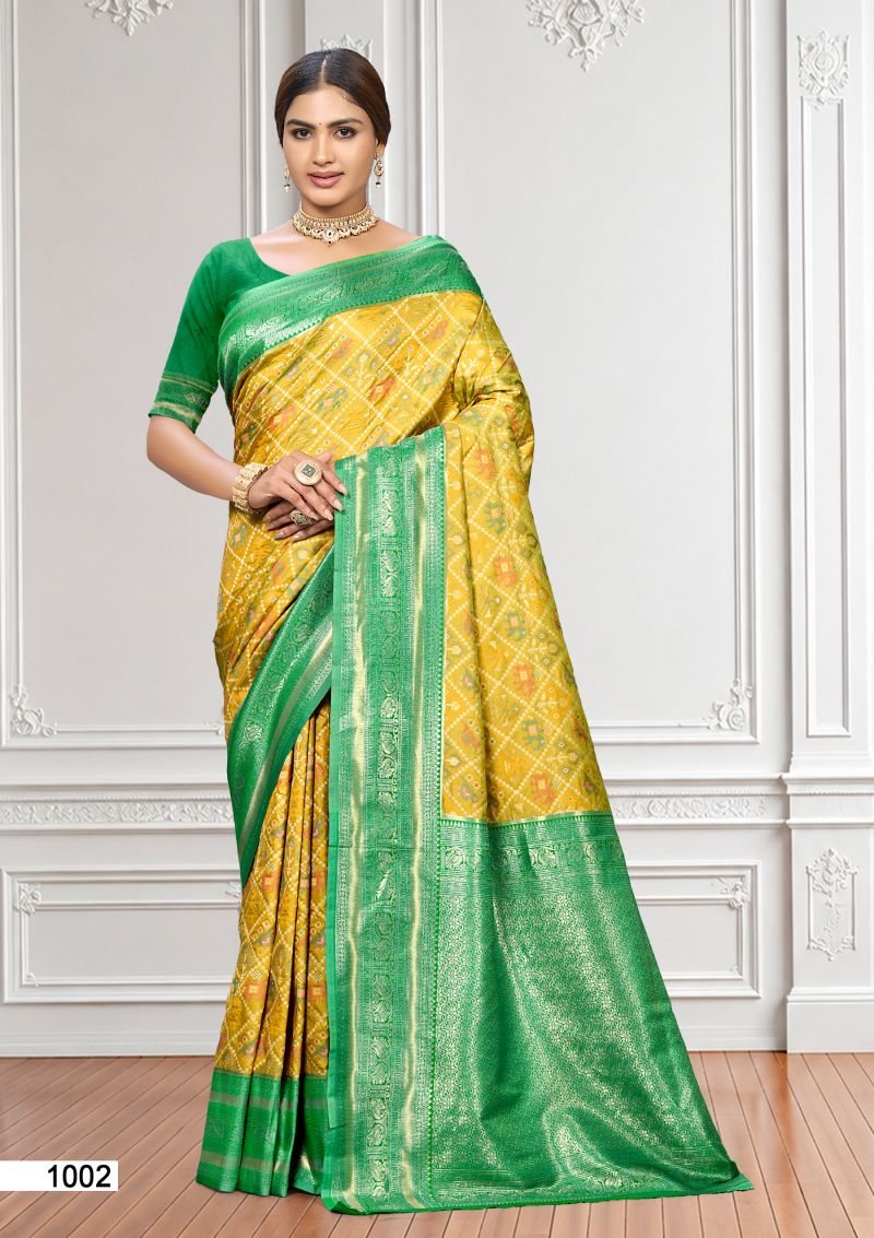 Bunawat Prerana Silk 06 Soft Silk Sangam Printed Saree with Zari Weaving — Wholesale Sarees, Bunawat wholesale from Surat — Photo 6
