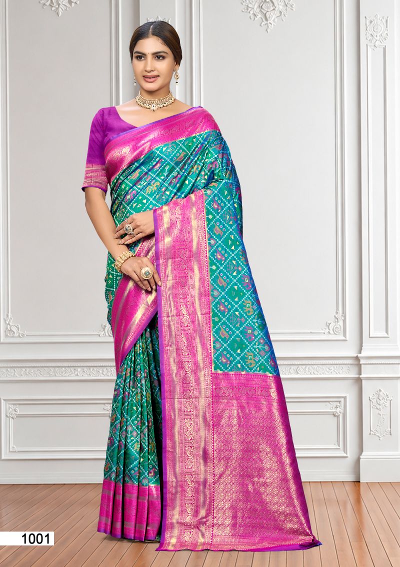 Bunawat Prerana Silk 06 Soft Silk Sangam Printed Saree with Zari Weaving — Wholesale Sarees, Bunawat wholesale from Surat — Photo 5