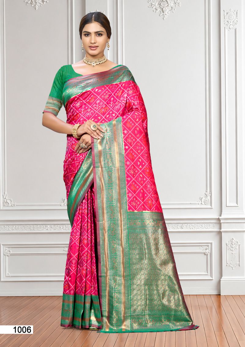 Bunawat Prerana Silk 06 Soft Silk Sangam Printed Saree with Zari Weaving — Wholesale Sarees, Bunawat wholesale from Surat — Photo 4