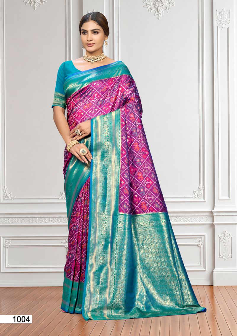 Bunawat Prerana Silk 06 Soft Silk Sangam Printed Saree with Zari Weaving — Wholesale Sarees, Bunawat wholesale from Surat — Photo 3