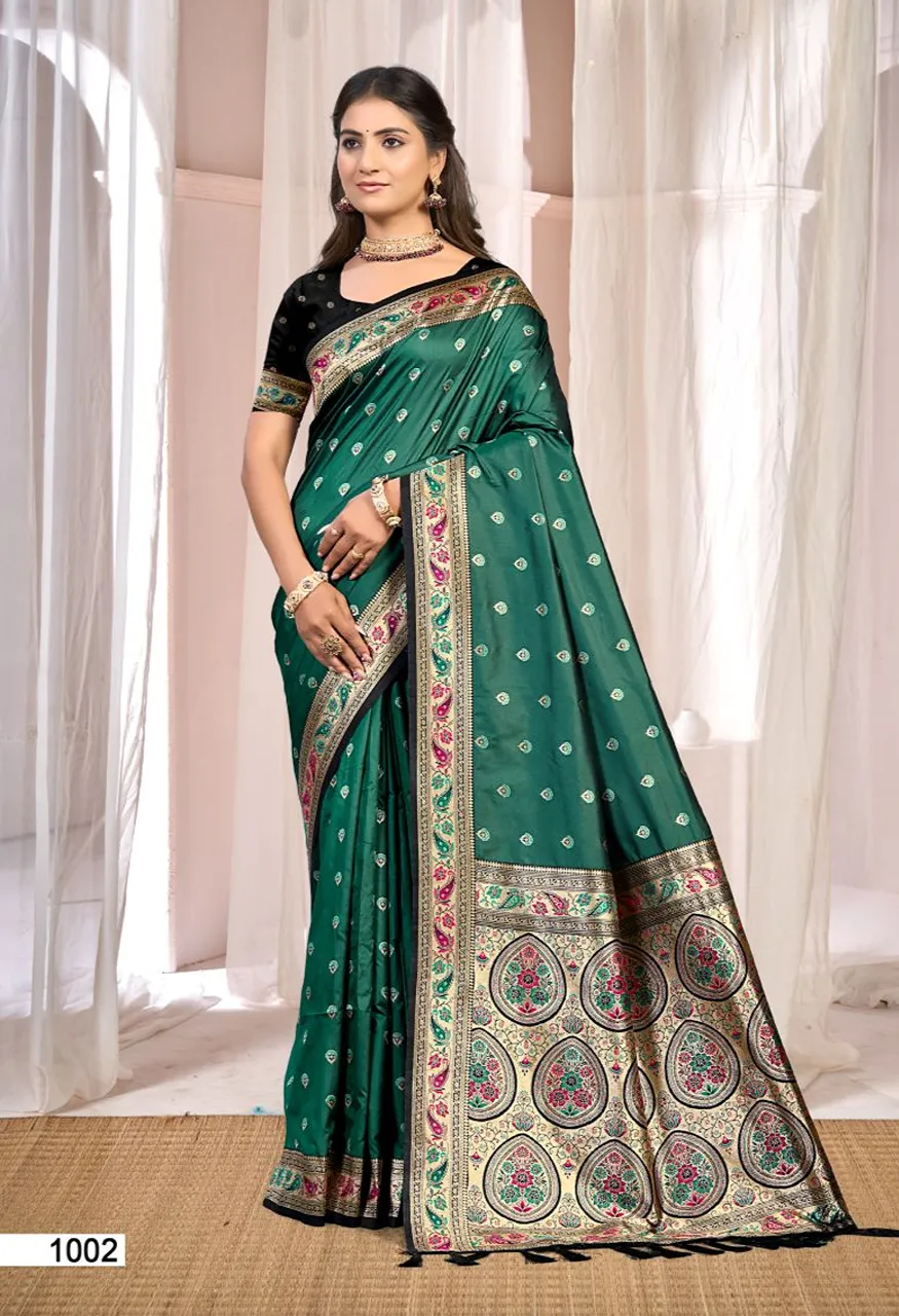 Bunawat Sonam Silk Vol 4 Soft Silk Zari Weaving Party Wear Saree Wholesale — Wholesale Sarees, Bunawat wholesale from Surat — Photo 3