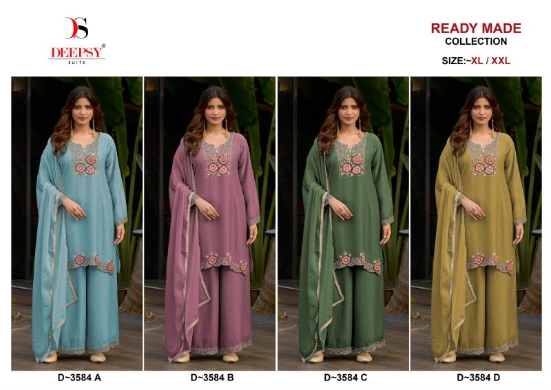 Deepsy D 3584 A to D Readymade Ancy Moss Silk Beats Work Pakistani Salwar Kameez — Wholesale Salwar Suits, Deepsy Suit wholesale from Surat — Photo 5