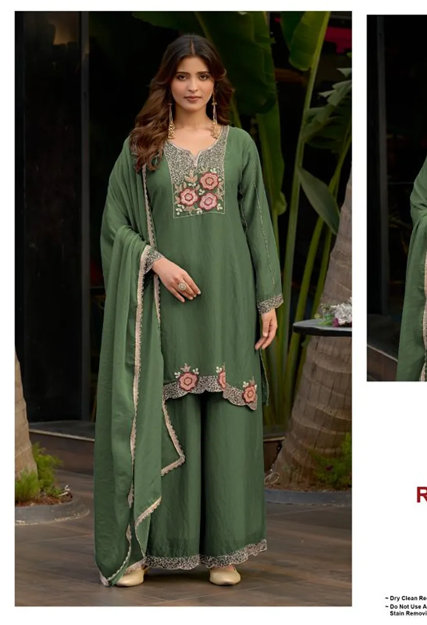 Deepsy D 3584 A to D Readymade Ancy Moss Silk Beats Work Pakistani Salwar Kameez