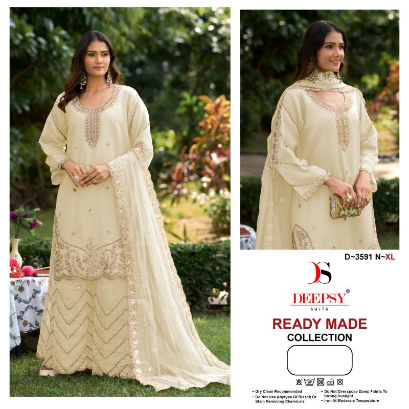 Deepsy D 3591 M To P Readymade Viscose Tissue Silk Beads Work Salwar Kameez — Wholesale Pakistani Suits, Vardan Ethnic wholesale from Surat — Photo 4