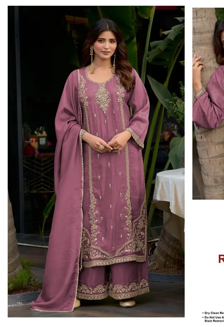 Deepsy D 3603 Readymade Pure Viscose Tissue Silk Salwar Kameez with Palazzo and Dupatta — Wholesale Salwar Suits, Deepsy Suit wholesale from Surat — view 4