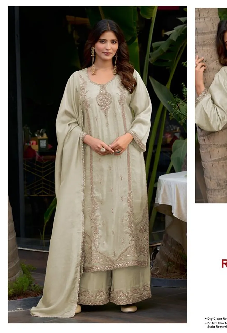Deepsy D 3603 Readymade Pure Viscose Tissue Silk Salwar Kameez with Palazzo and Dupatta