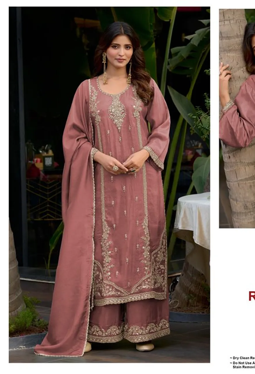 Deepsy D 3603 Readymade Pure Viscose Tissue Silk Salwar Kameez with Palazzo and Dupatta — Wholesale Salwar Suits, Deepsy Suit wholesale from Surat — view 5