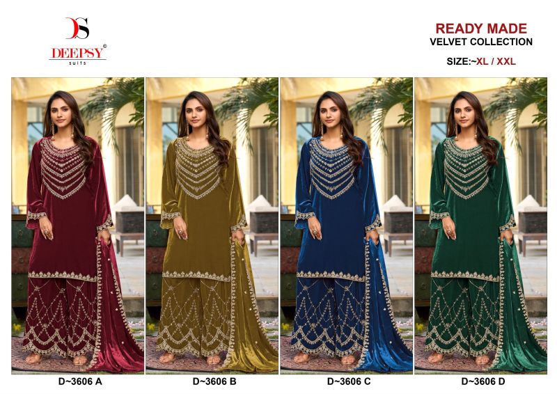 Deepsy D 3606 Readymade Ice Velvet Beats Work Salwar Kameez — Wholesale Salwar Suits, Deepsy Suit wholesale from Surat — Photo 5