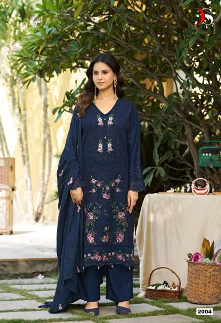 Deepsy Elaf Premium 2001 To 04 Pure Cotton Self Embroidered Salwar Kameez Collection — Wholesale Salwar Suits, Deepsy Suit wholesale from Surat — view 4