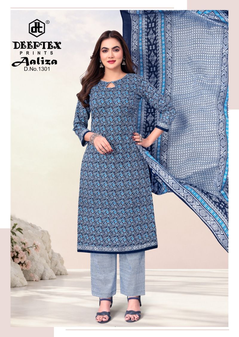 Deeptex Aaliza Vol 13 Pure Cotton Printed Readymade Kurti Pant with Dupatta Wholesale — Wholesale Kurtis, Deeptex Prints wholesale from Surat — Photo 3