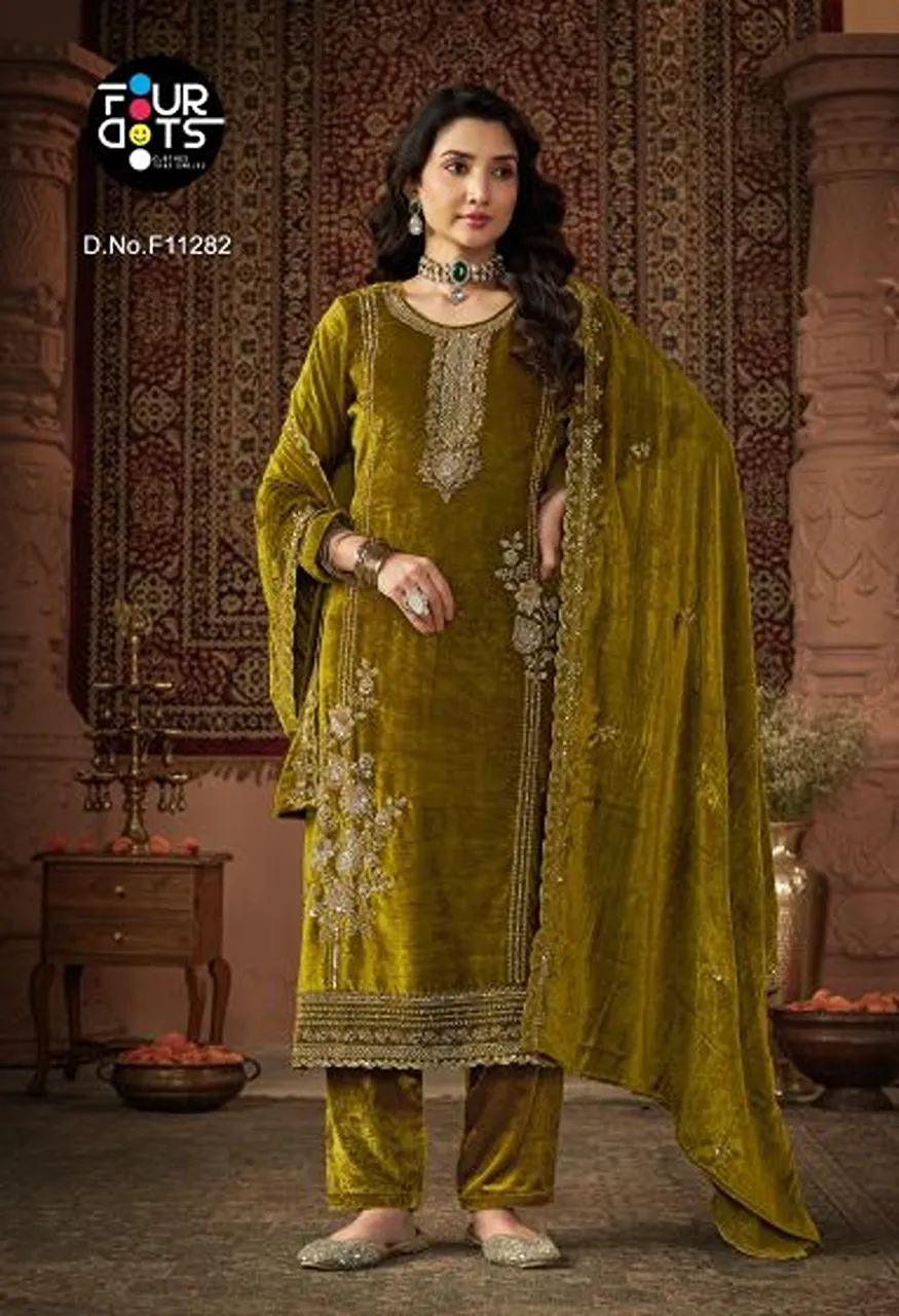 Four Dots Albeli Pure Makhmal Velvet Beads Work Dress Material Collection Wholesale — Wholesale Salwar Suits, Kessi wholesale from Surat — Photo 2