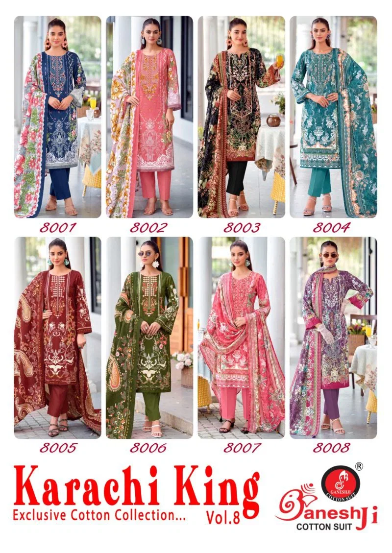 Ganeshji Karachi King Vol 1 Soft Cotton Pakistani Printed Dress Material — Wholesale Salwar Suits, Ganeshji Designer Suit wholesale from Surat — Photo 10