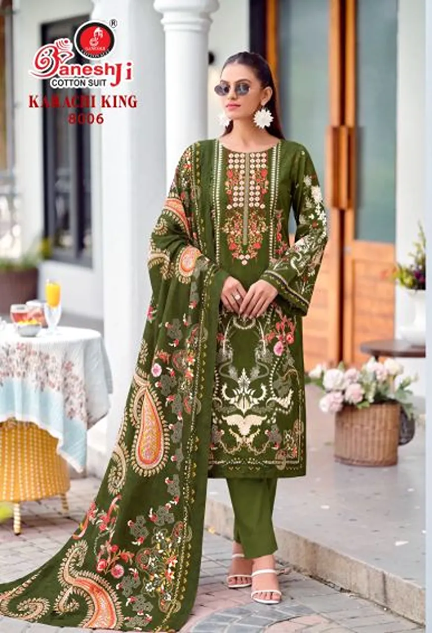 Ganeshji Karachi King Vol 1 Soft Cotton Pakistani Printed Dress Material — Wholesale Salwar Suits, Ganeshji Designer Suit wholesale from Surat — Photo 9