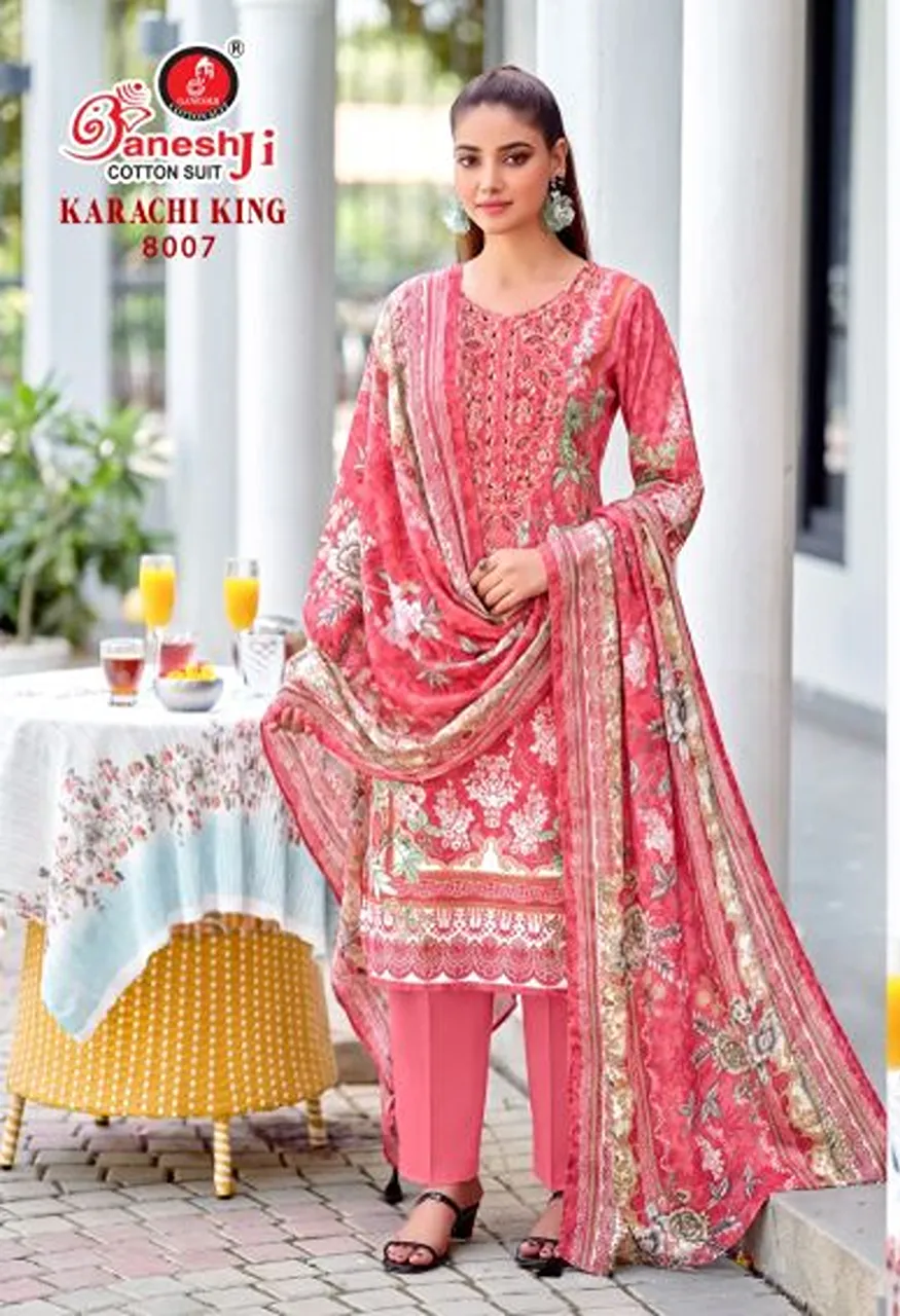 Ganeshji Karachi King Vol 1 Soft Cotton Pakistani Printed Dress Material — Wholesale Salwar Suits, Ganeshji Designer Suit wholesale from Surat — Photo 8