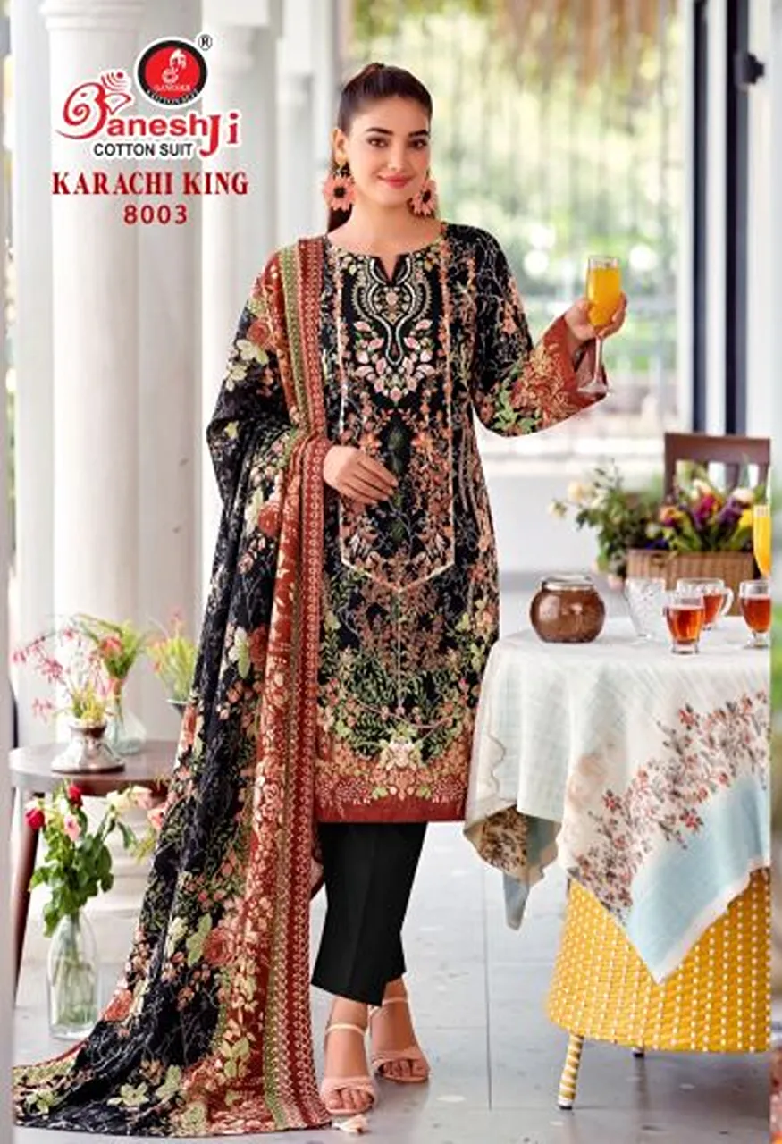 Ganeshji Karachi King Vol 1 Soft Cotton Pakistani Printed Dress Material — Wholesale Salwar Suits, Ganeshji Designer Suit wholesale from Surat — Photo 5