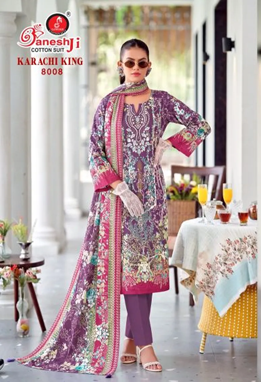 Ganeshji Karachi King Vol 1 Soft Cotton Pakistani Printed Dress Material — Wholesale Salwar Suits, Ganeshji Designer Suit wholesale from Surat — Photo 4