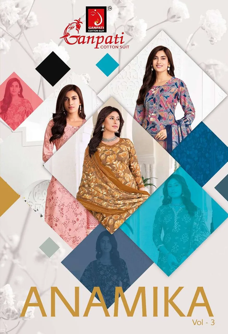 Ganpati Anamika Vol 3 Cotton Printed Ladies Salwar Suit — Wholesale Dress Material, Vardan Ethnic wholesale from Surat — view 16