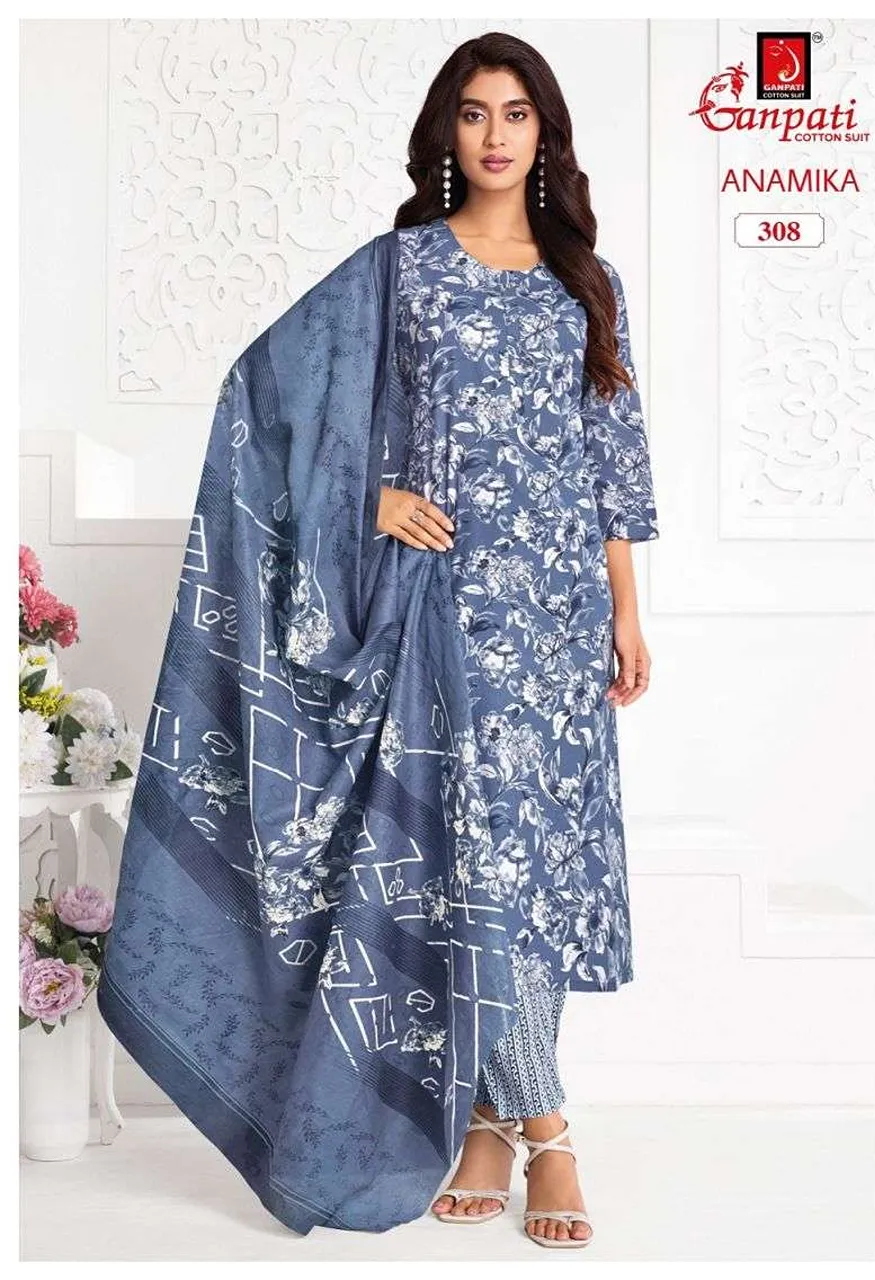 Ganpati Anamika Vol 3 Cotton Printed Ladies Salwar Suit — Wholesale Dress Material, Vardan Ethnic wholesale from Surat — view 9